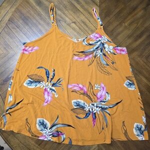 Torrid Floral Print Orange Tank Top